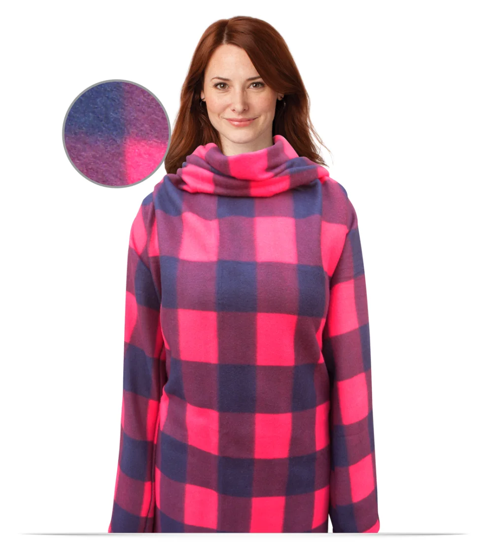 Custom Red & Black checkered blanket with sleeves