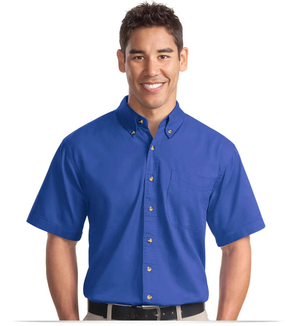 Custom Logo on Port Authority Short Sleeve Twill Shirt